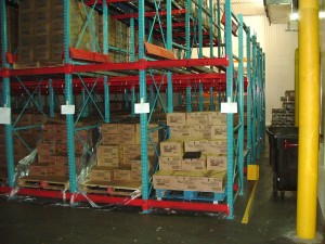 pallet flow rack system, rack system, Western Storage and Handling, Mile Hi Foods, freezing storage,